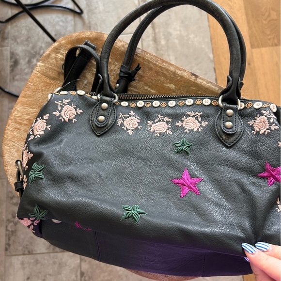 New Free People x The Falls Baby Emerson Tote Bag Floral Embroidered Buttons - Picture 11 of 14